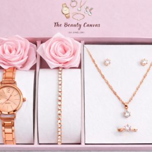 Luxury Watch Combo Set rose gold